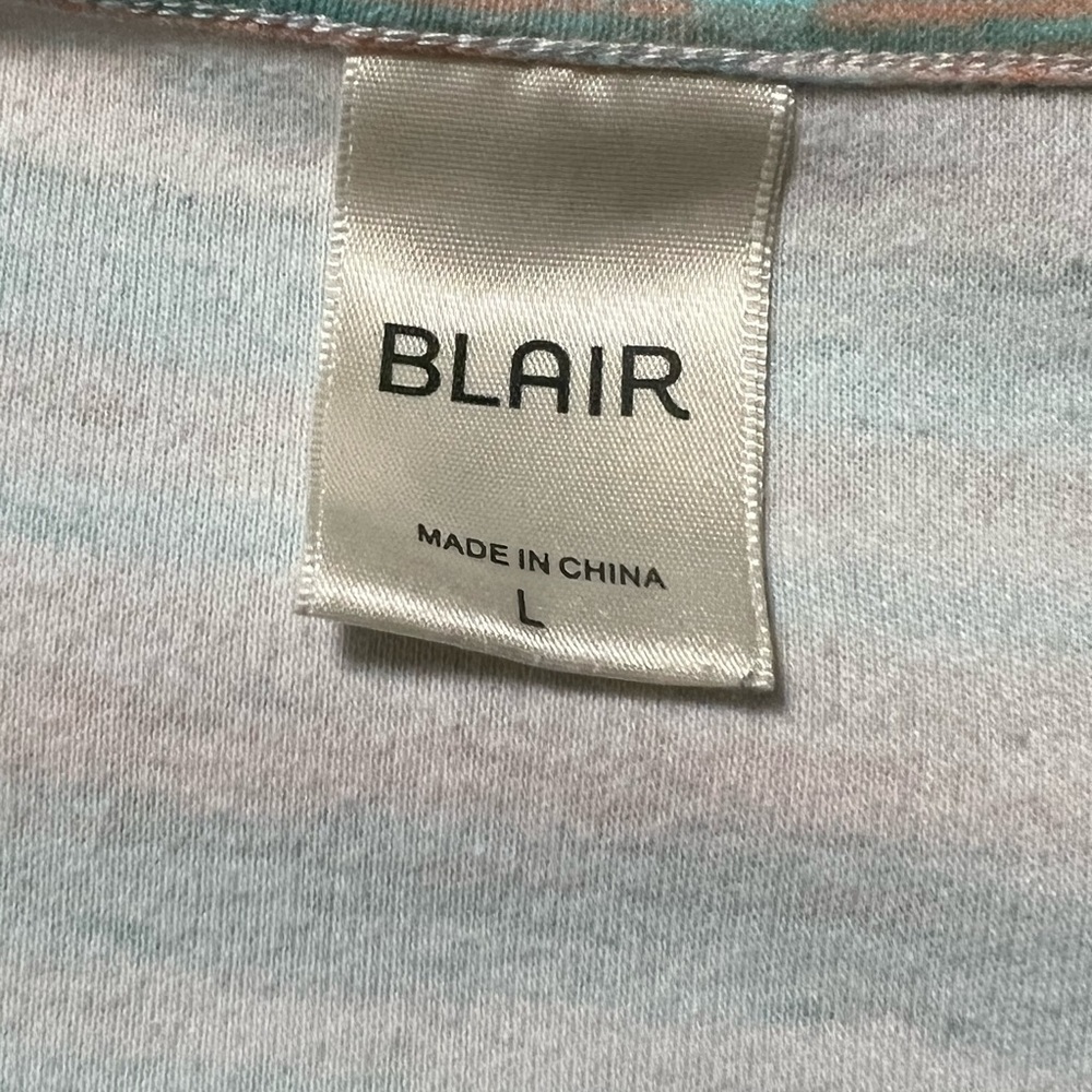 BLAIR Striped Lace Collar Top Women’s (Sz L) - Picture 7 of 10